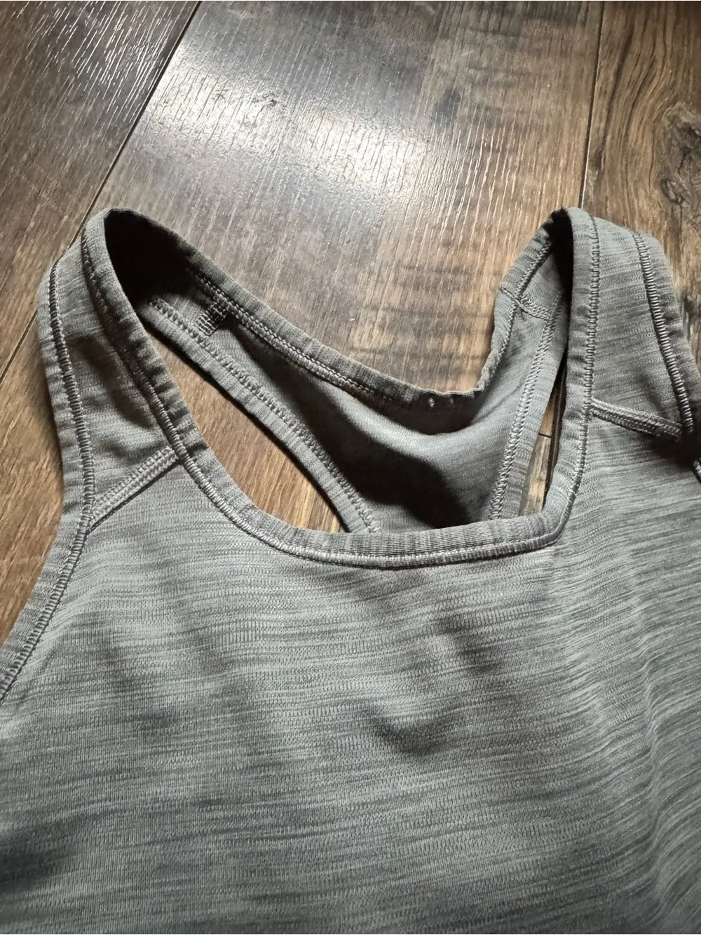 Nike Gray Racerback Sports Bra with White Swoosh